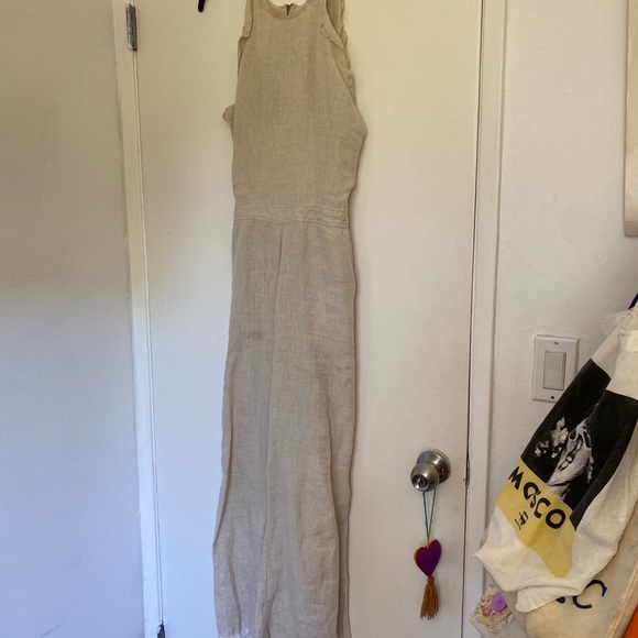 Free People Blank NYC Linen Frayed Ruffle Jumpsuit - Picture 4 of 4